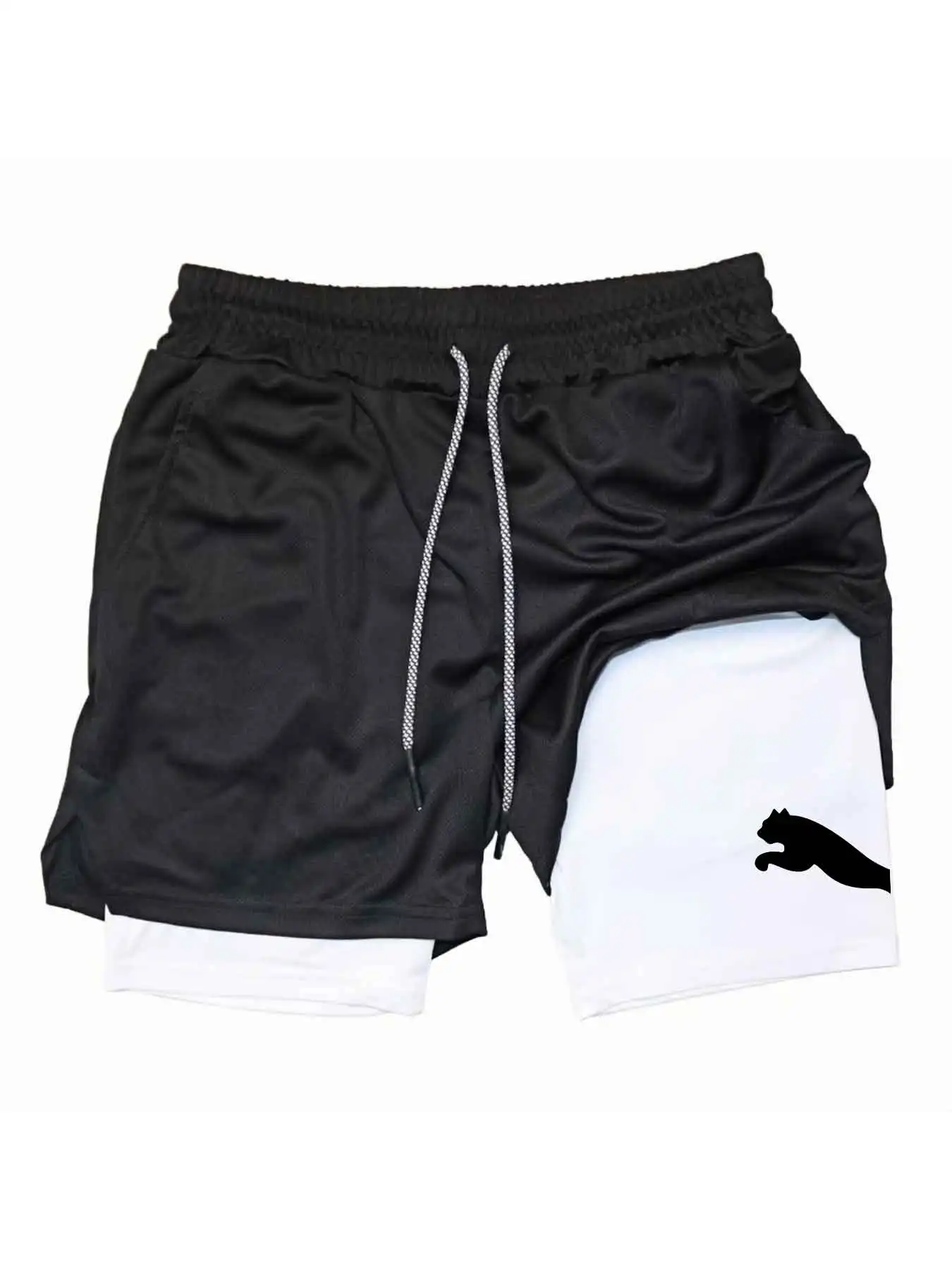 Running Gear For Men - 프린트 스포츠 반바지 2-in-1 짐 러닝
