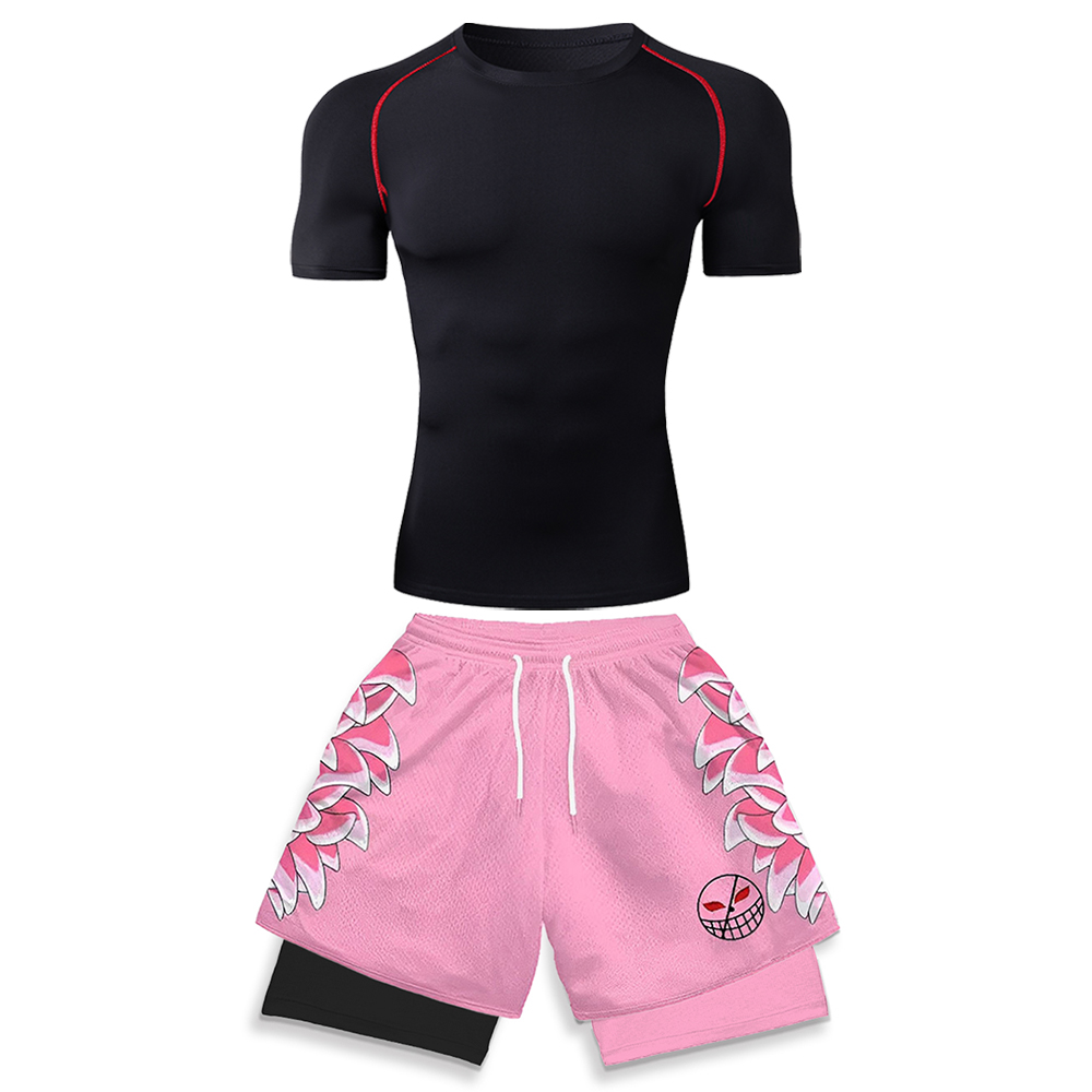 남성용 고탄력 운동복 화이트 컴프레션 티셔츠 & 핑크  - Running Gear For Men 리뷰 및 가격