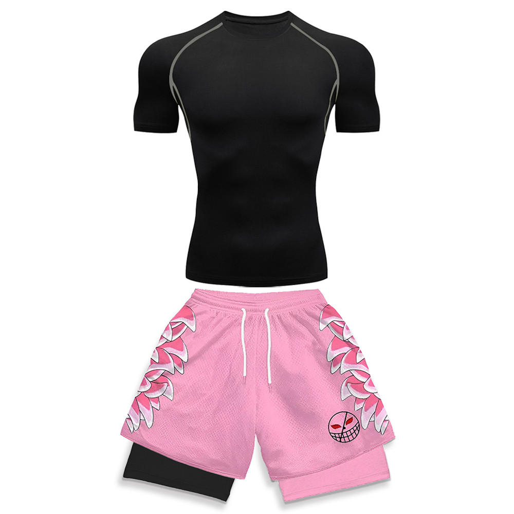 남성용 고탄력 운동복 화이트 컴프레션 티셔츠 & 핑크  - Running Gear For Men 리뷰 및 가격