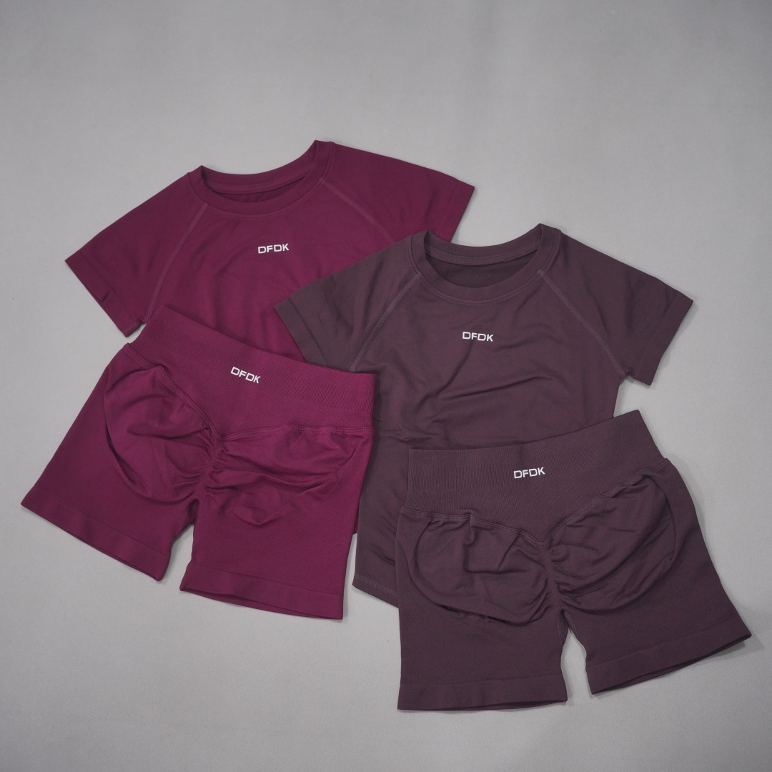 DFWomen 2피스 심리스 요가 세트, 반소매 상의와 - Running Gear Woman 리뷰 및 가격